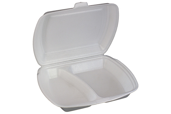 Ланч-бокс ВСП 2-секционный, белый 247х208х63 мм 130/кор