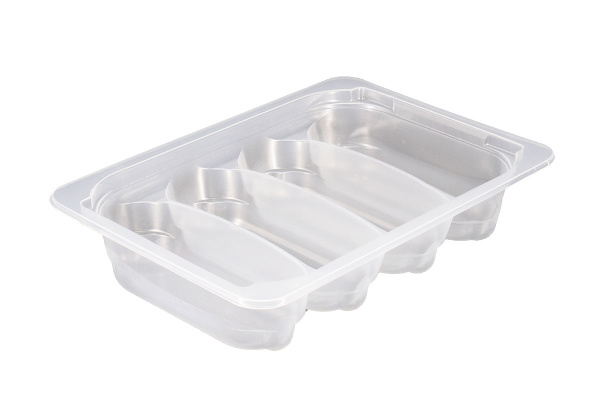 Лоток под запайку прозрачный с секциями 210х148х45 мм, ПП 260/кор