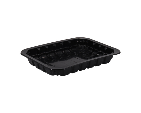 Лоток под запайку с ребрами черный 187х137х25 мм 340/кор